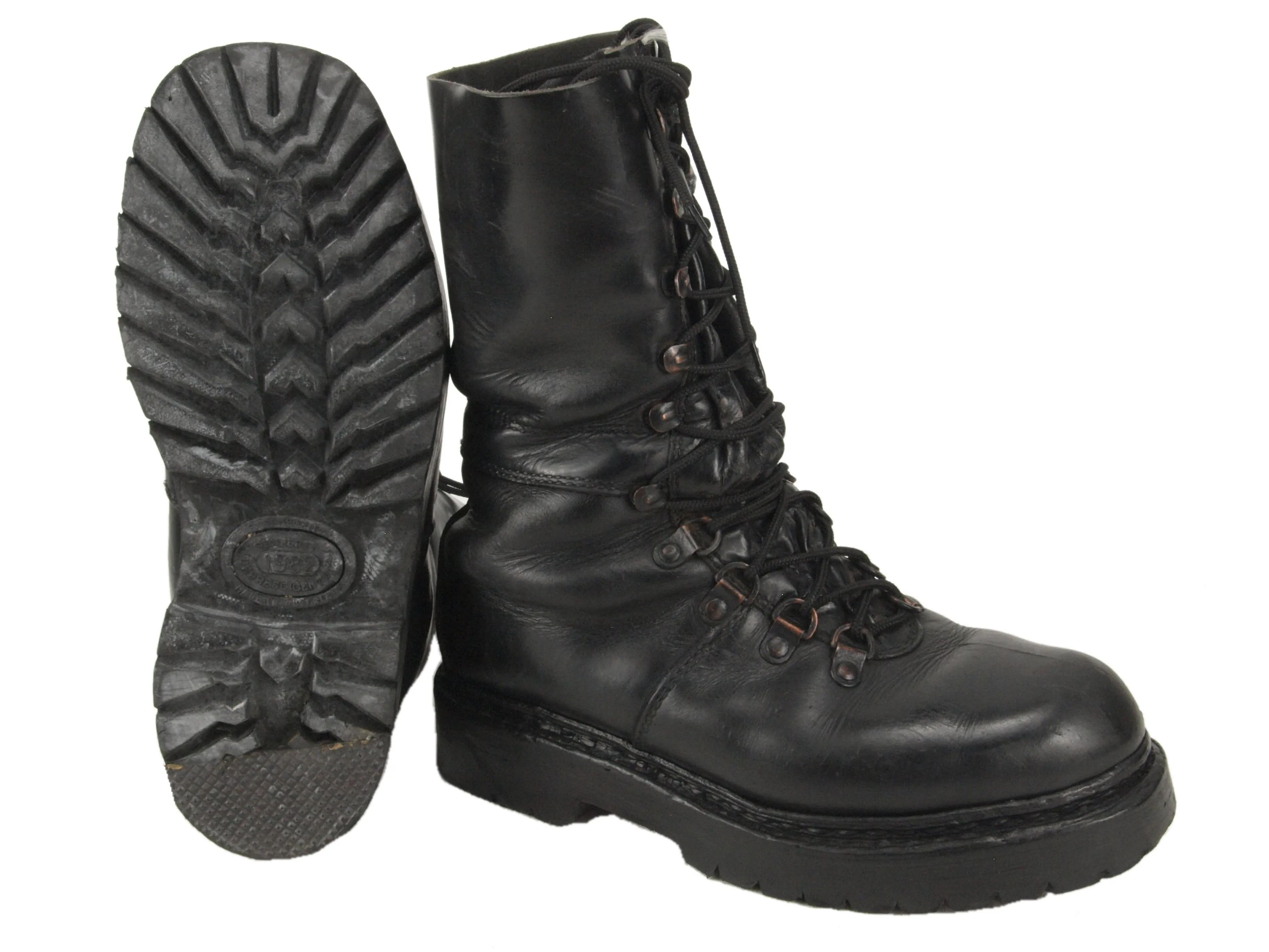 Austrian Army Leather Combat Boots - Half-lined - Unissued