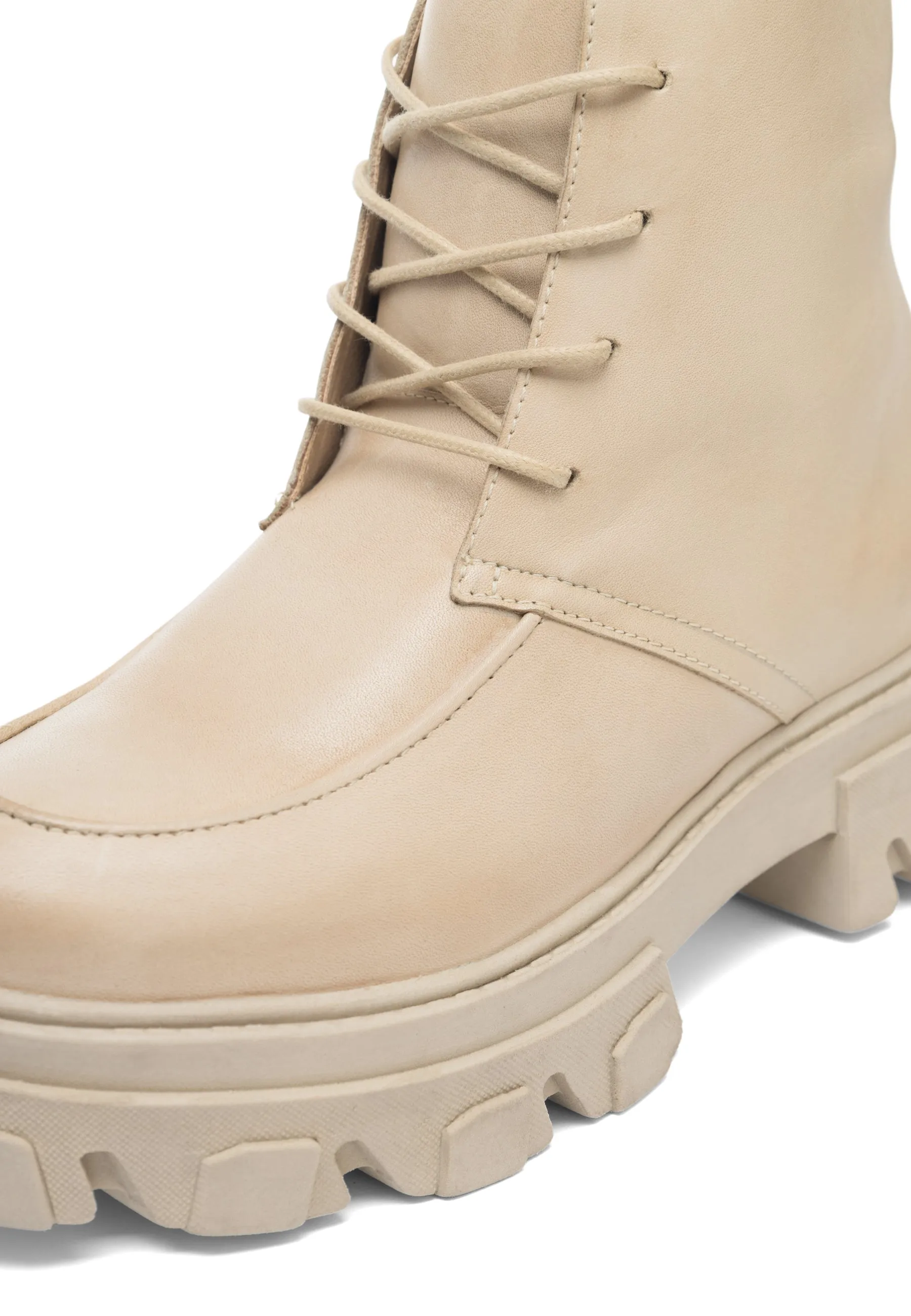 Biaginny Sand Lace Up Boots