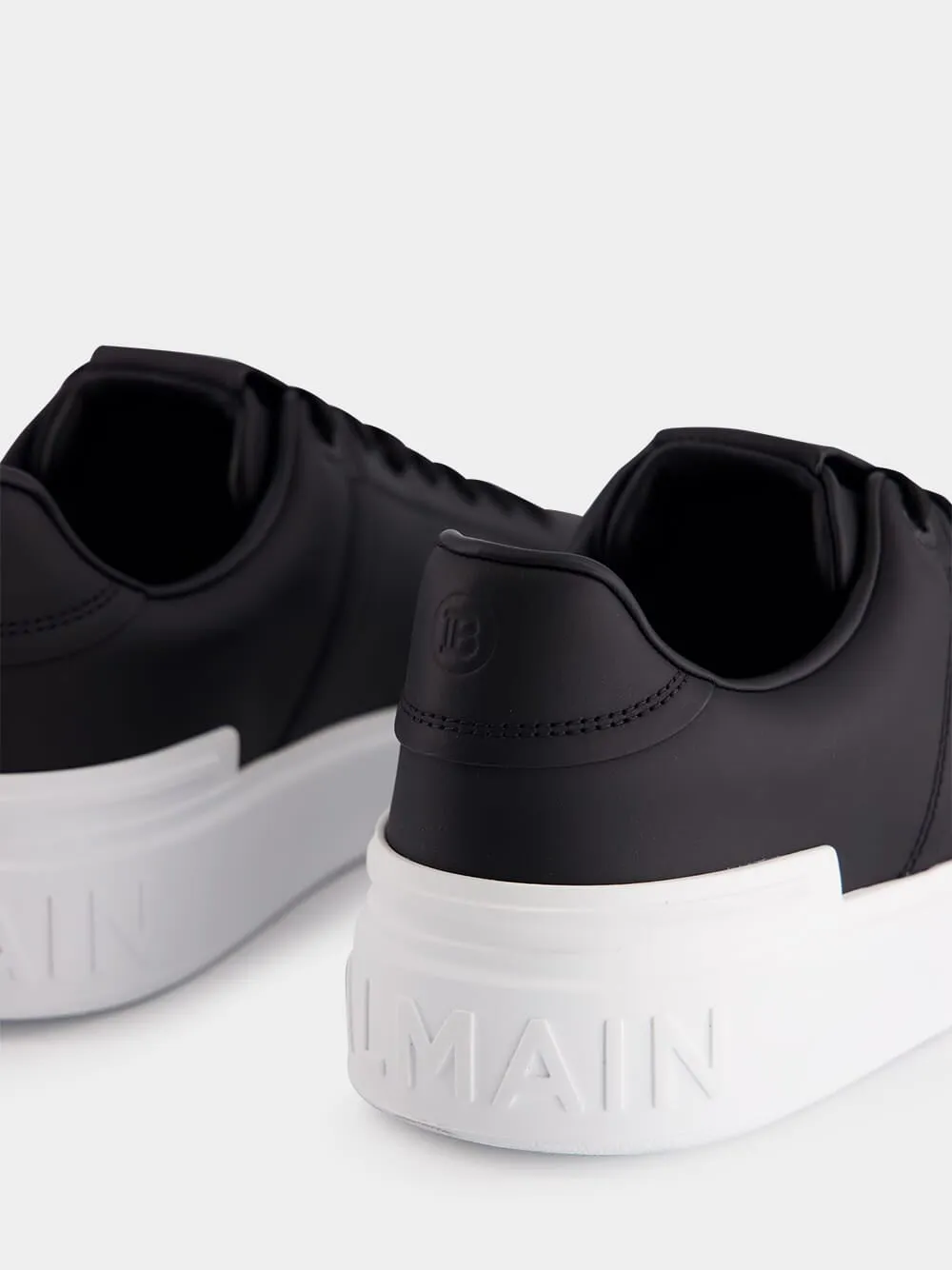 Black and White B-Court Leather Sneakers