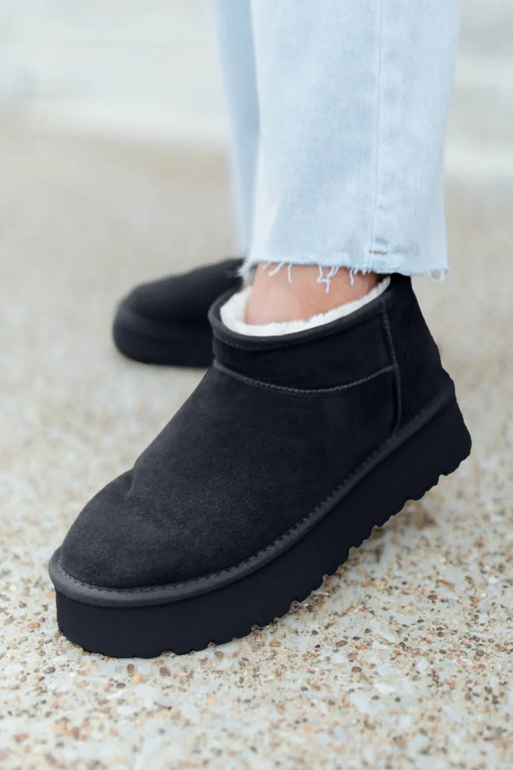 Black Suede Ankle Booties