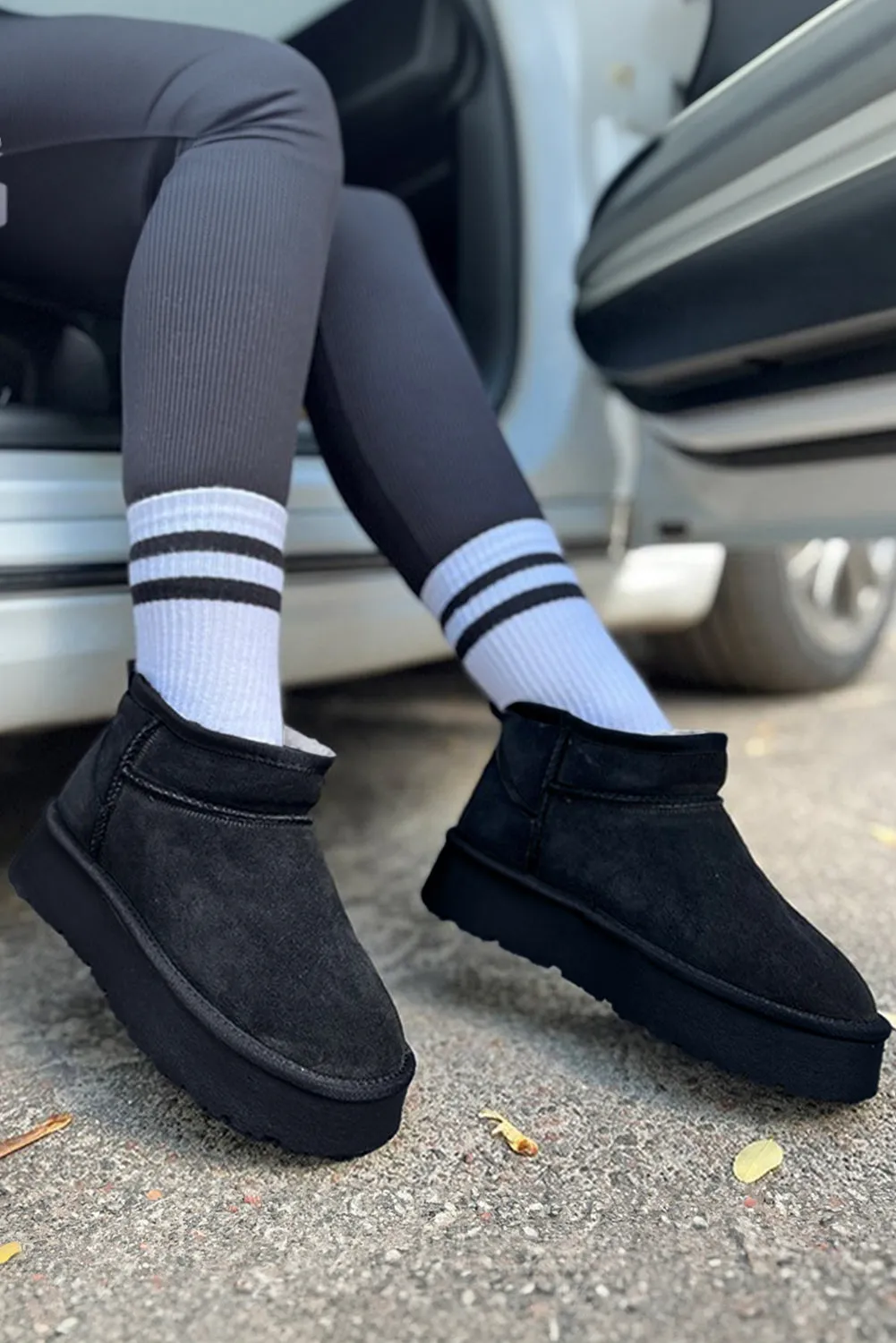 Black Suede Ankle Booties