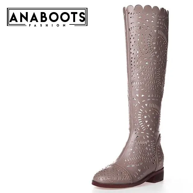 Boots Square Heels Knee High