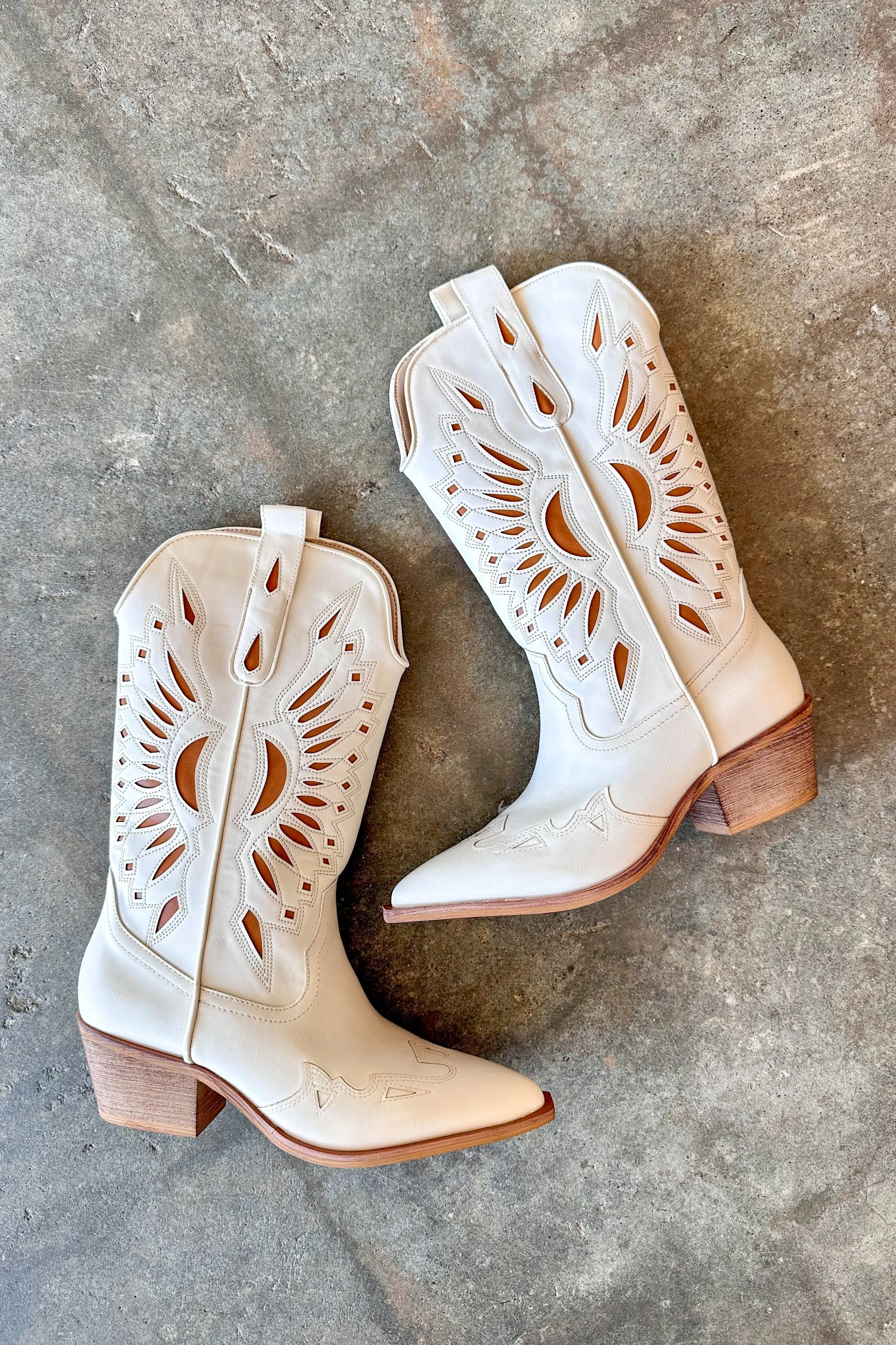 Britney Off White Cowboy Boot