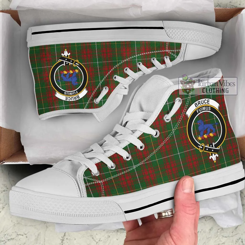 Bruce Hunting Tartan High Top Shoes with Family Crest