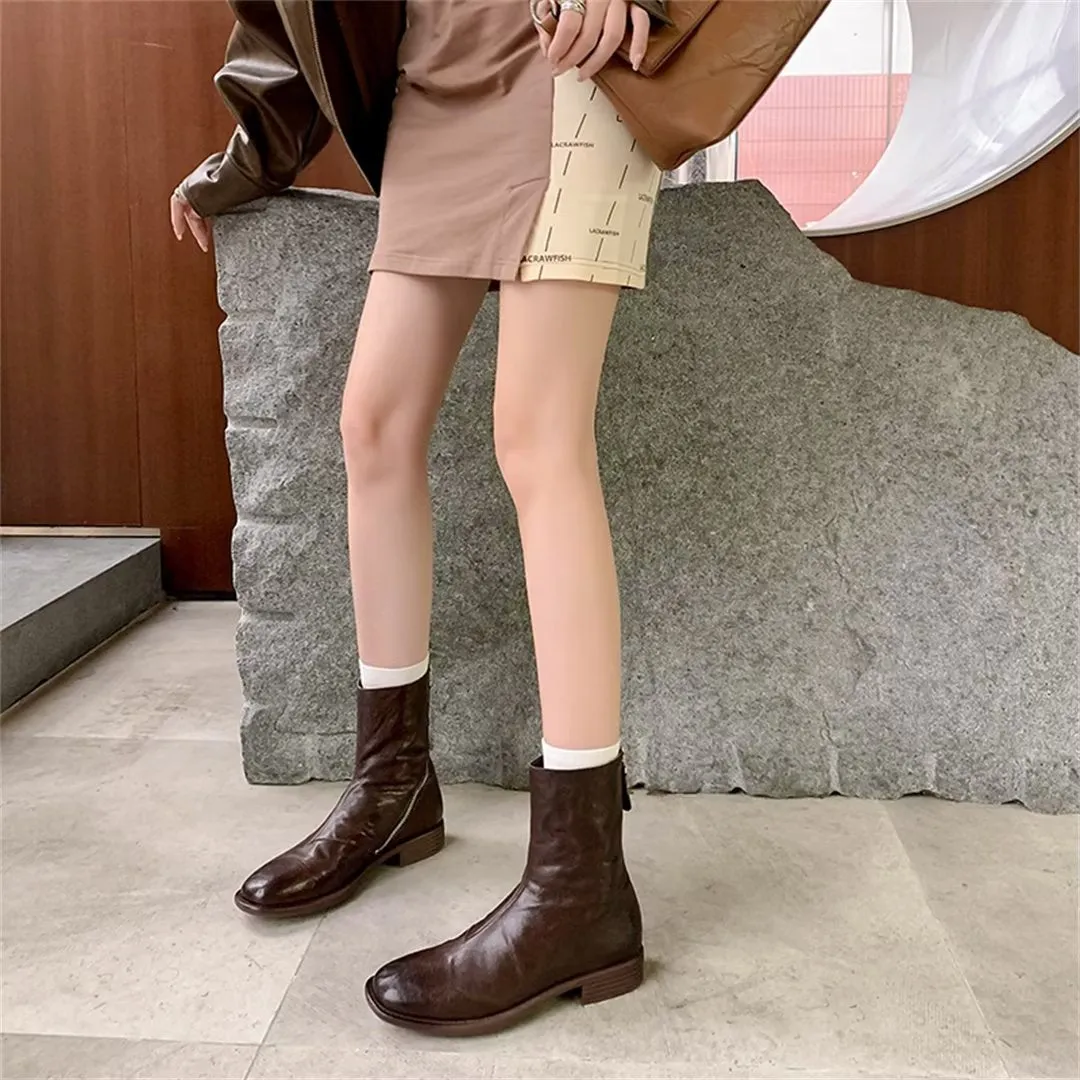 Casual Chic RoundToe Ankle Boots