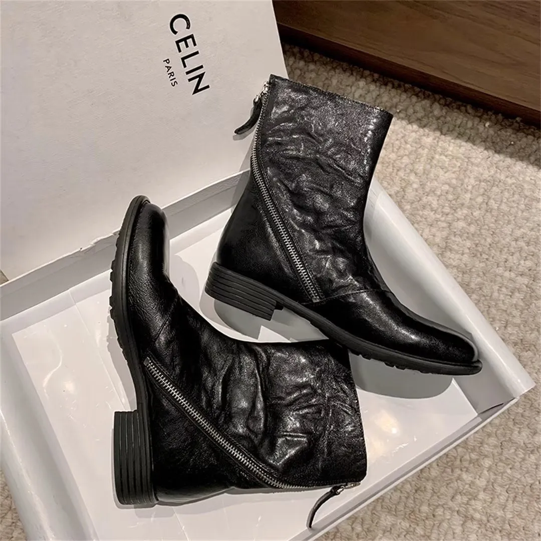 Casual Chic RoundToe Ankle Boots