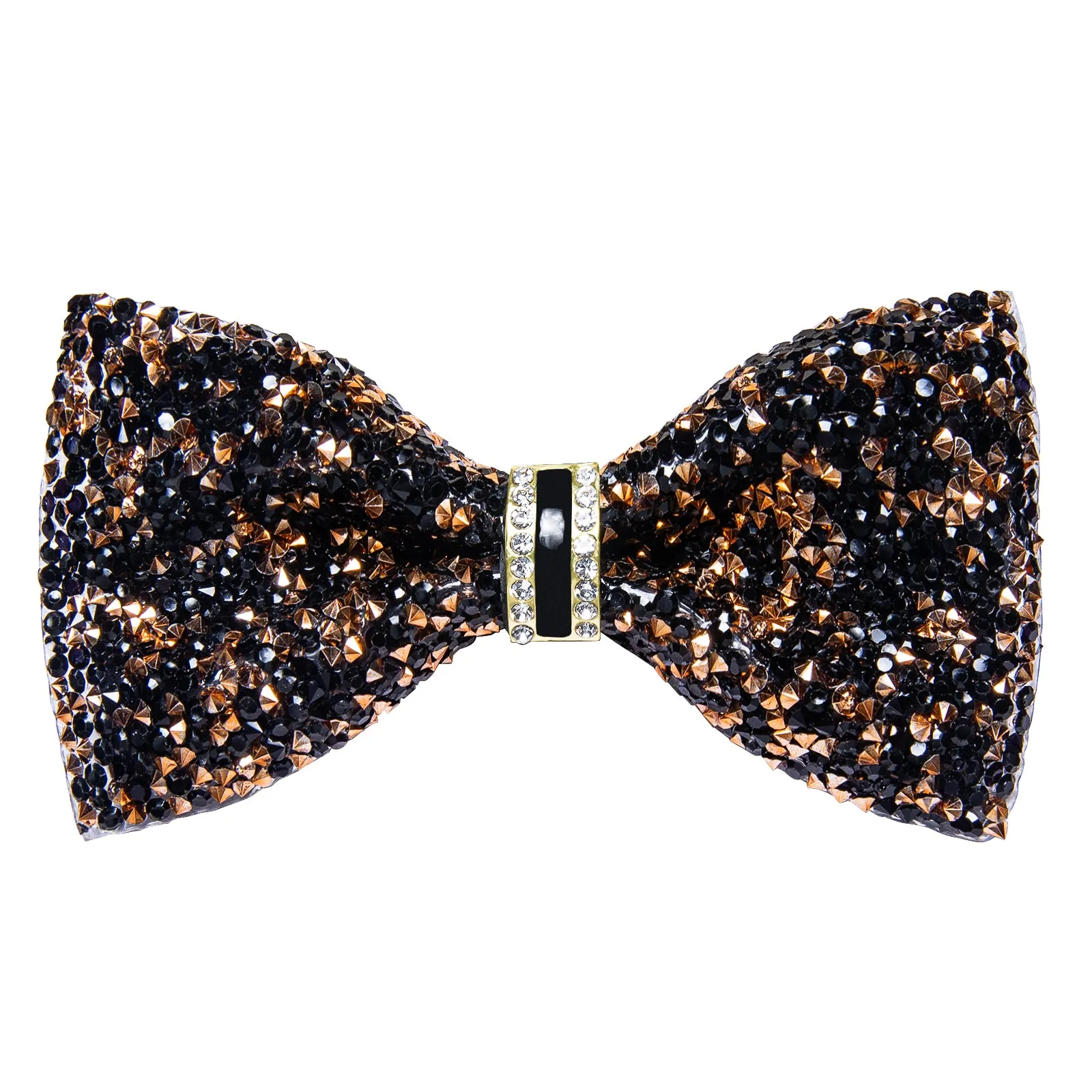 DiBanGu Imitation Crystal Bowtie Black Golden Diamond Men's Pre-Bowtie for Party