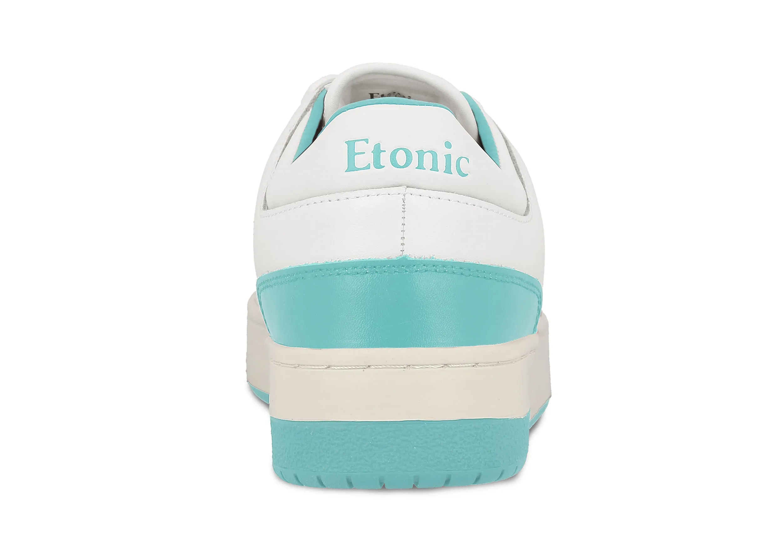 Etonic B509 sneakers in white leather with turquoise details and inserts.