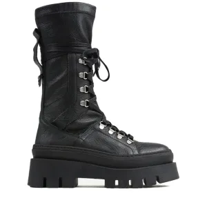 Evi Ann Black Biker Boots