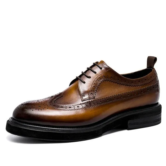 ExoticLux Genuine Leather Lace-Up Brogues