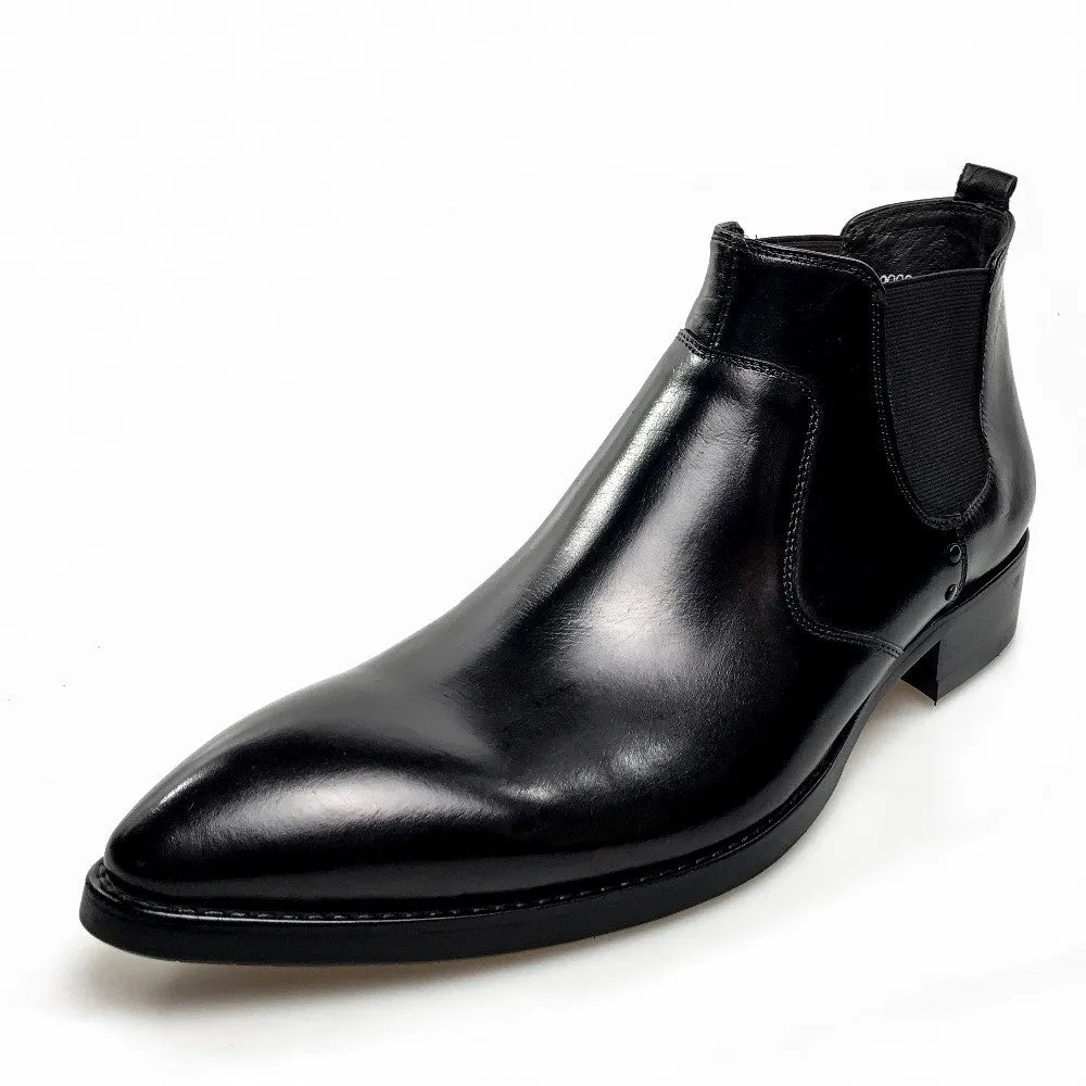 Formal Style Pointed Toe Men Ankle Boots