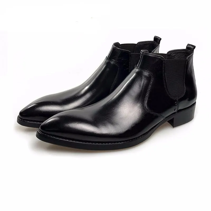 Formal Style Pointed Toe Men Ankle Boots