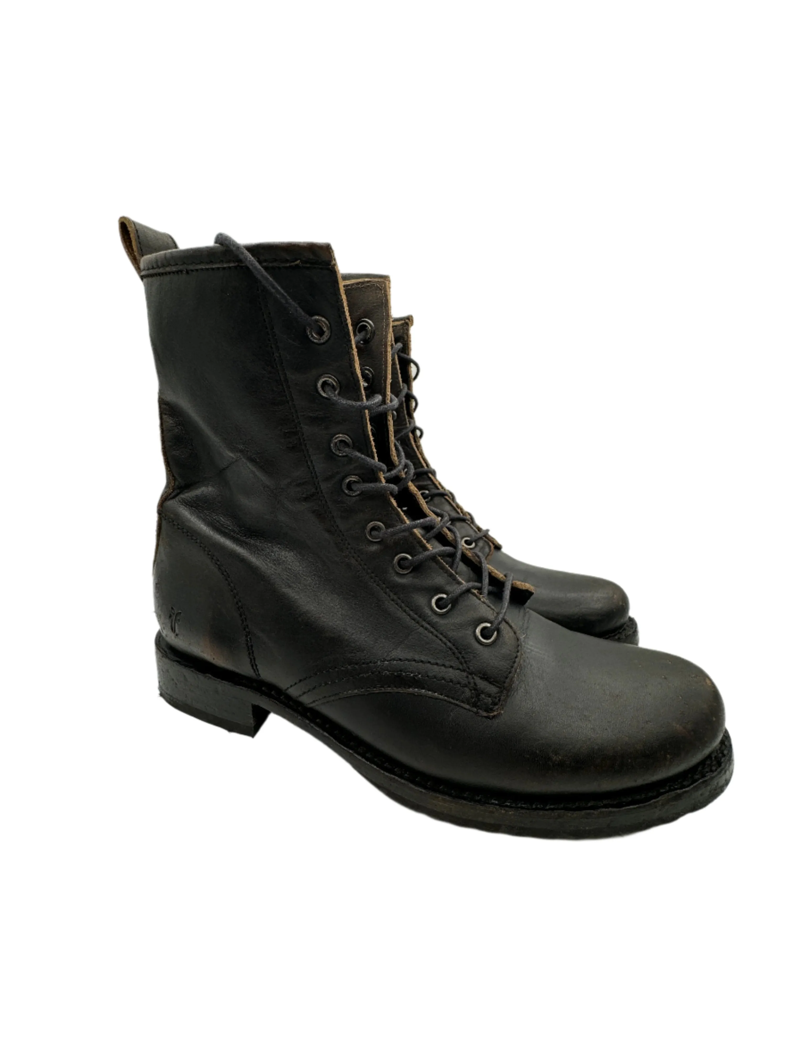 Frye, Black Leather Dean Boots M 11