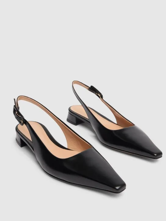 Gianvito Rossi   20mm Tokio leather slingback flats 