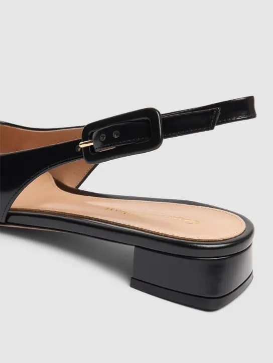 Gianvito Rossi   20mm Tokio leather slingback flats 