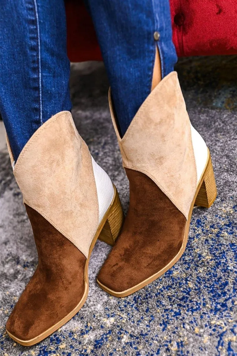 Hannah Suede Heeled Ankle Booties