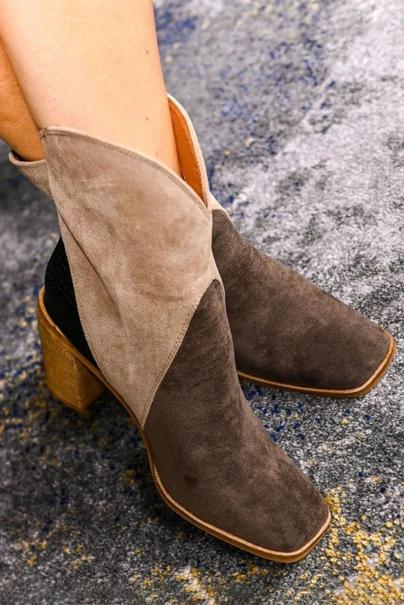 Hannah Suede Heeled Ankle Booties