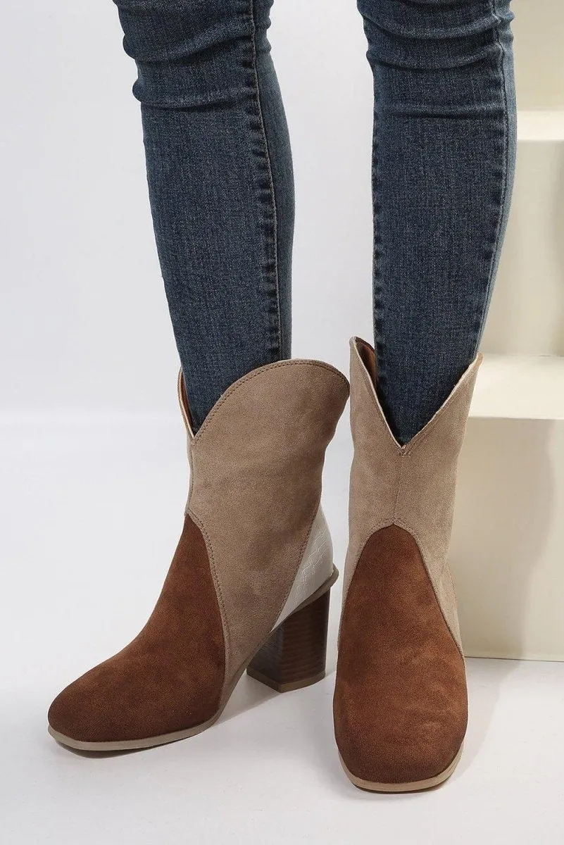 Hannah Suede Heeled Ankle Booties