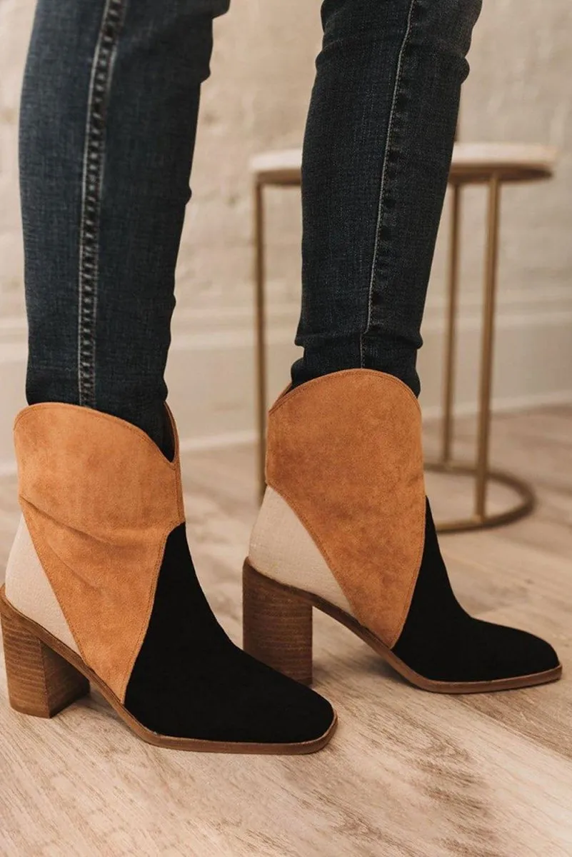 Hannah Suede Heeled Ankle Booties