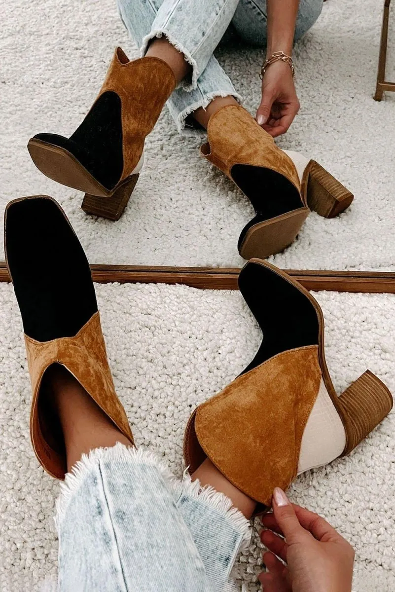 Hannah Suede Heeled Ankle Booties