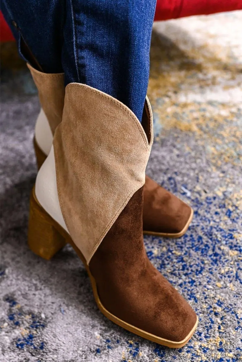 Hannah Suede Heeled Ankle Booties