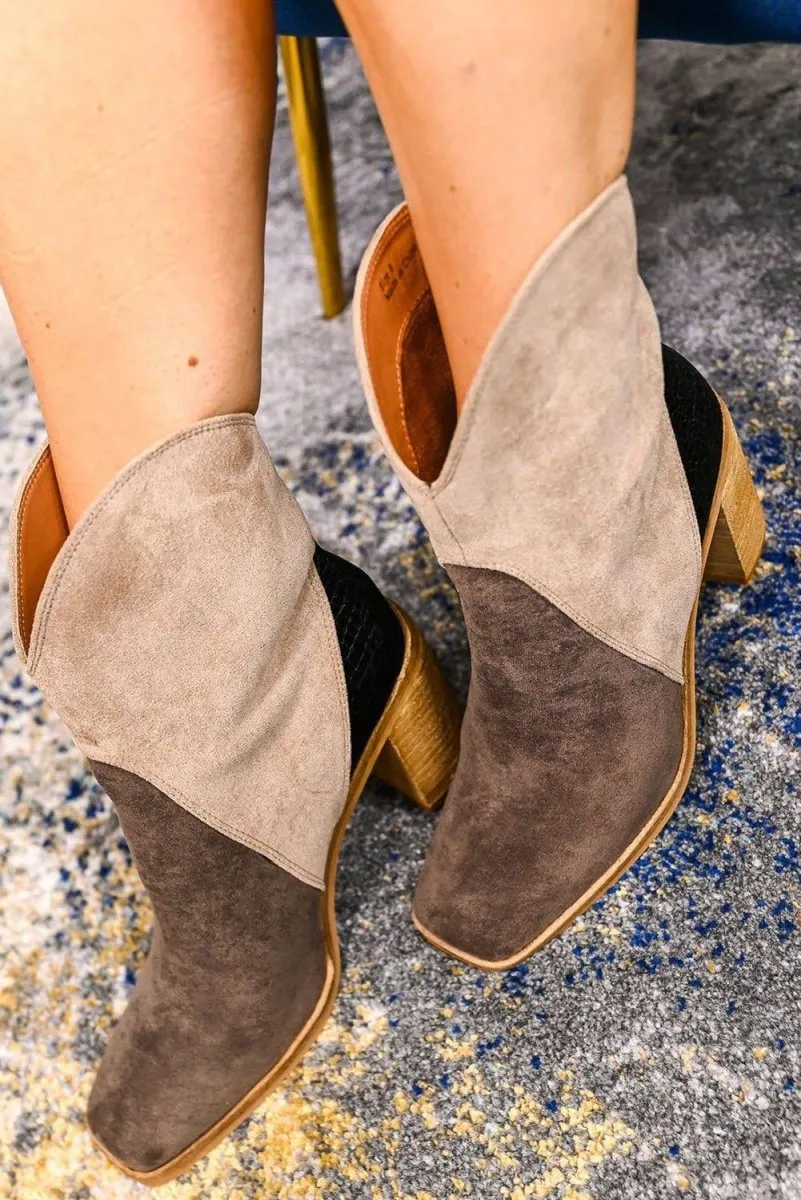 Hannah Suede Heeled Ankle Booties