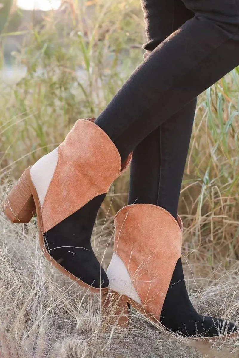 Hannah Suede Heeled Ankle Booties