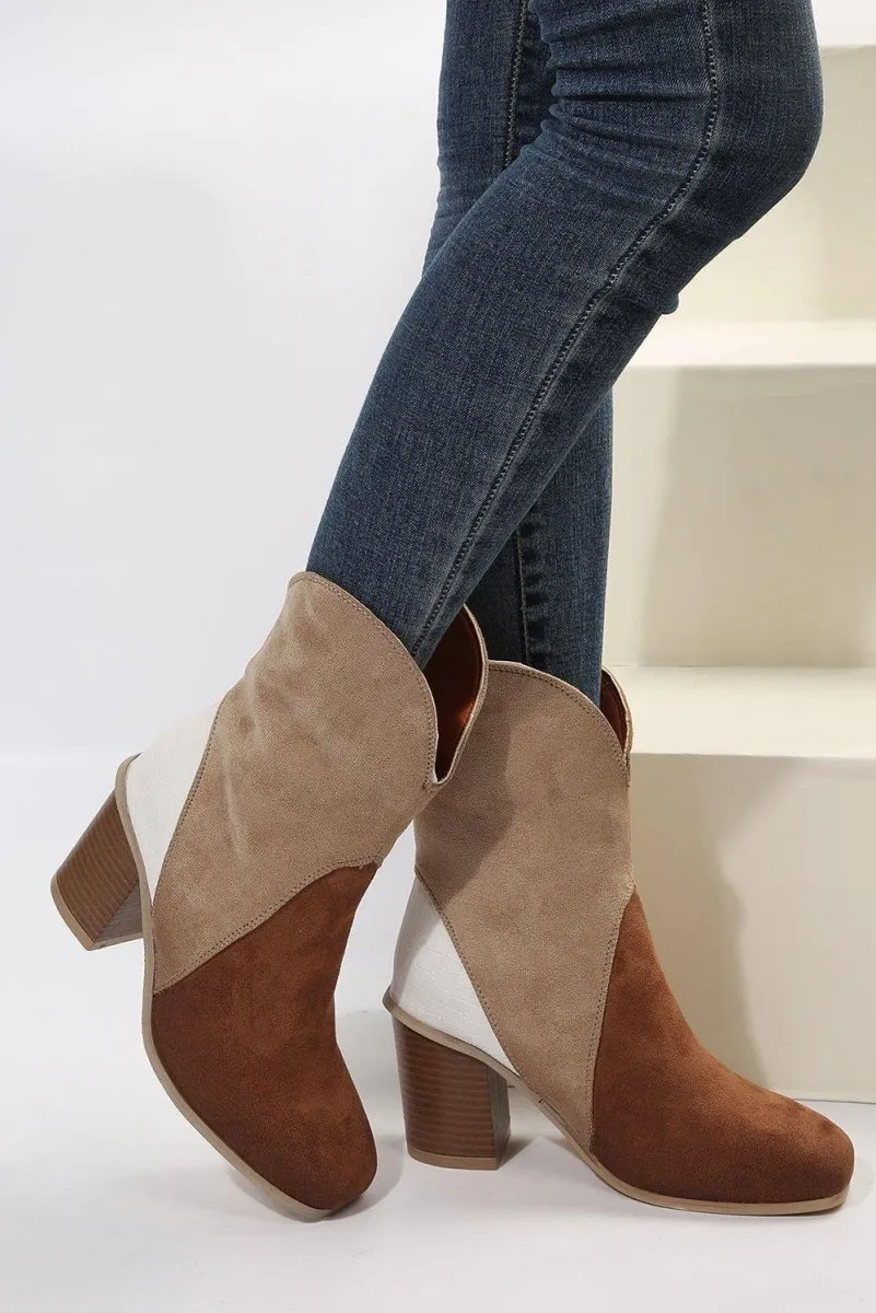 Hannah Suede Heeled Ankle Booties