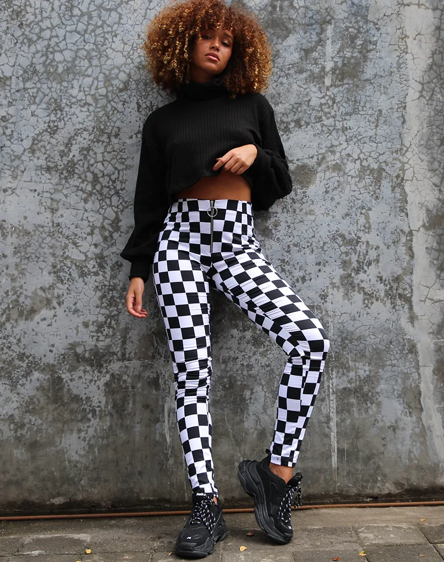 Jolim Trouser in Checker Board Medium B/W