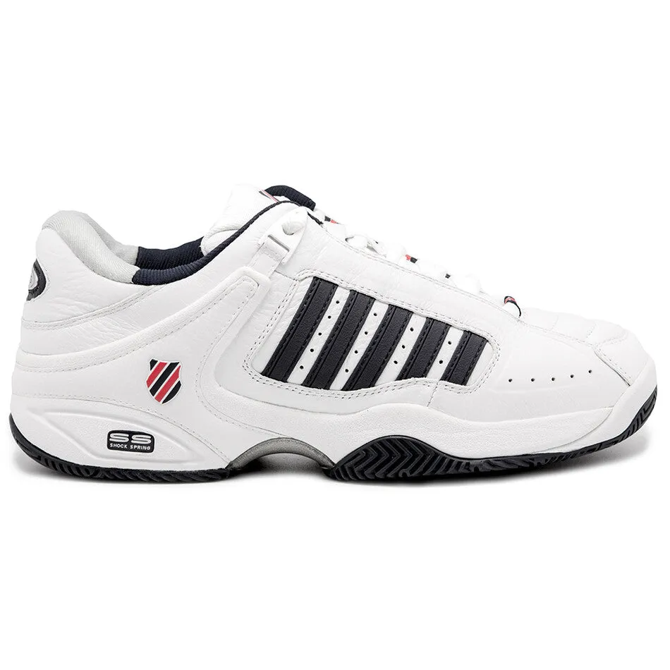 K-Swiss Defier RS Men's Tennis Shoes White Dress Blue Fiery Red