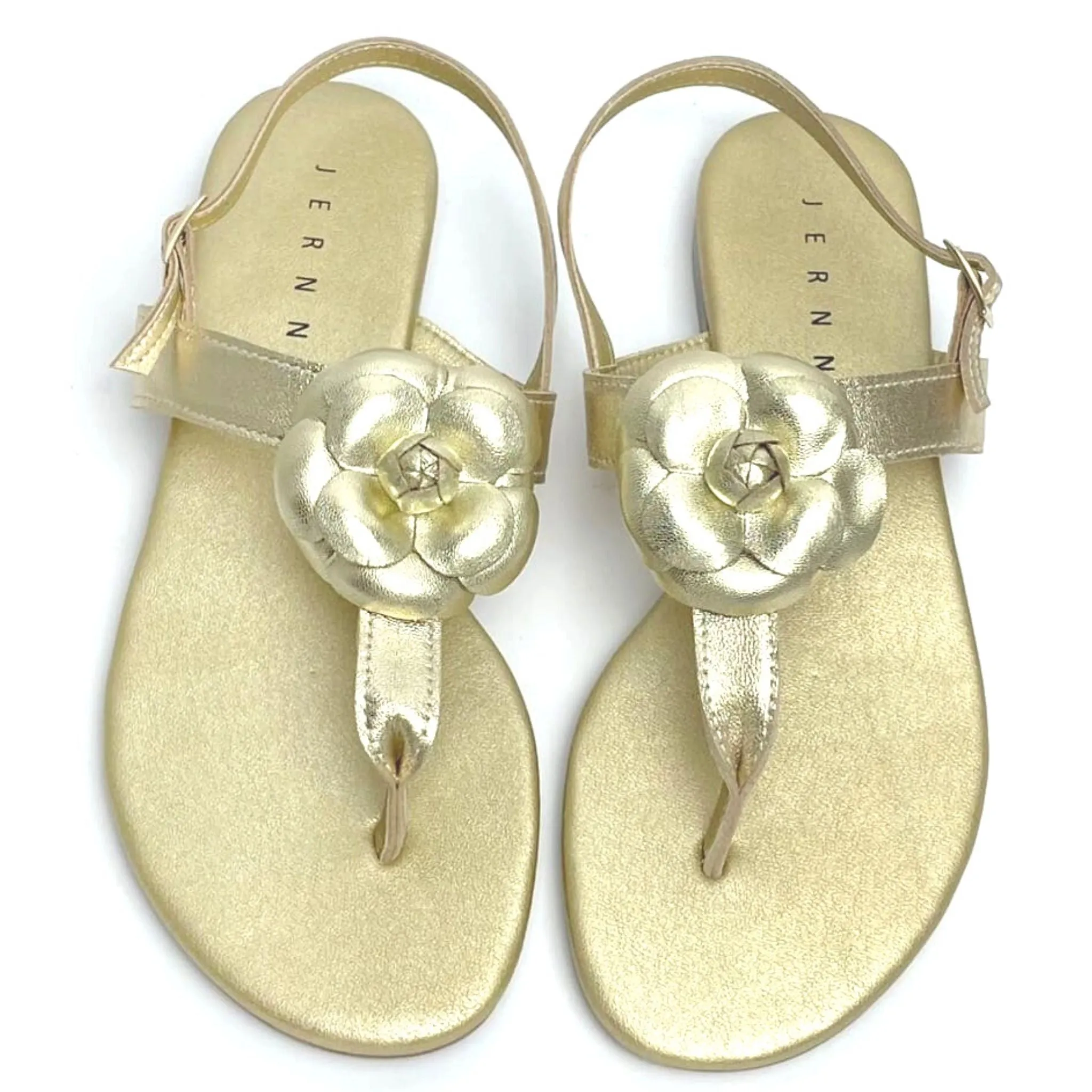 Leather Camellia Flowers Sandals - K2115