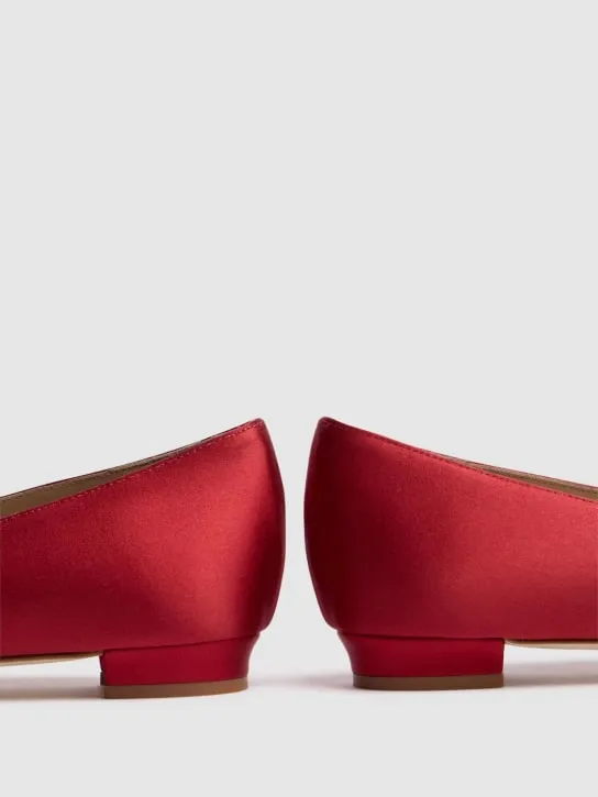 Manolo Blahnik   10mm Hangisi silk blend satin flats 