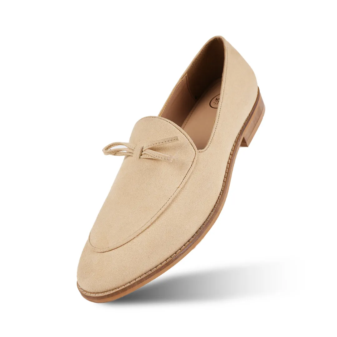 Monkstory Wyld Faux-Suede Slip-Ons – Pastel Beige