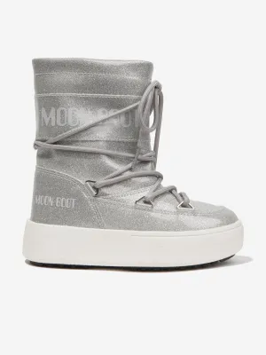 Moon Boot Kids JTrack Tube Glitter Snow Boots in Silver