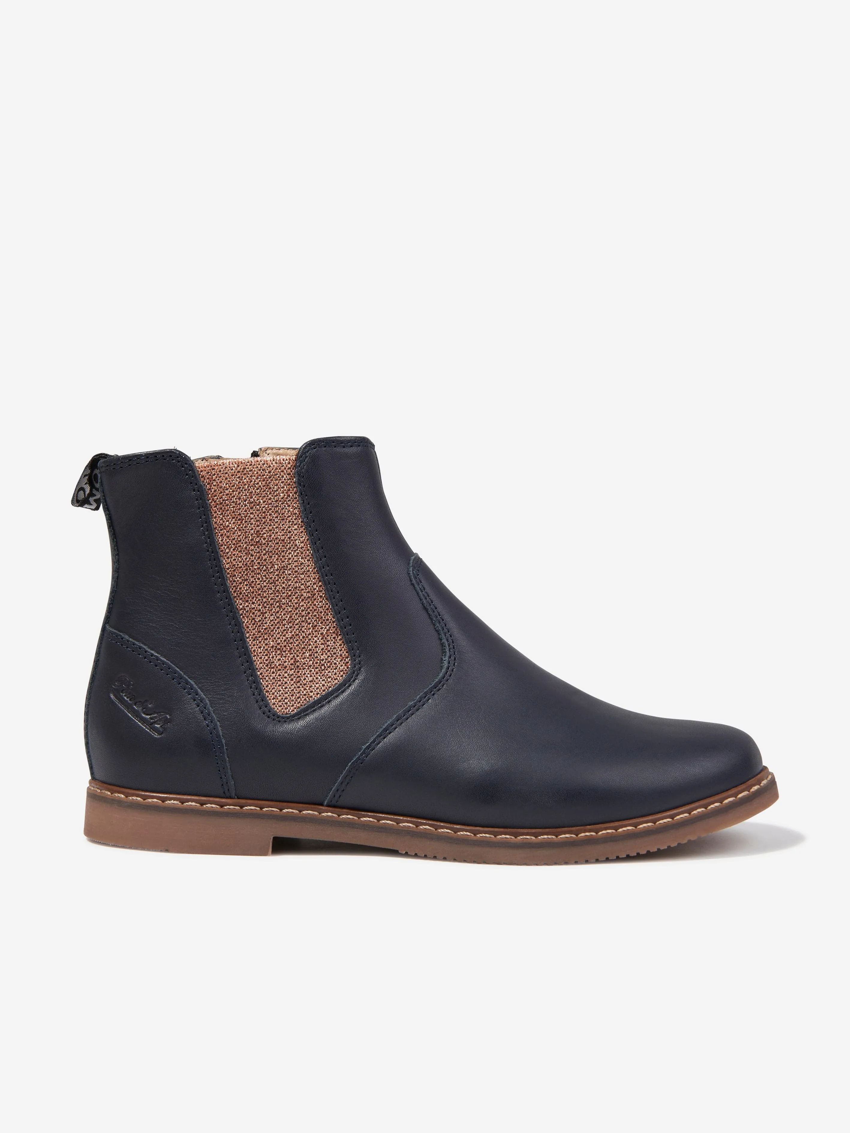 Pom D'Api Girls Leather City Jod Zip Boots in Navy