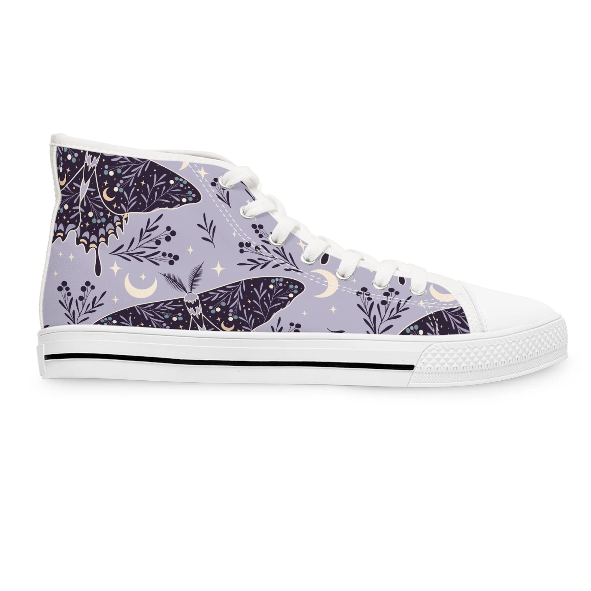 Purple Space Butterfly Women's High Top Sneakers