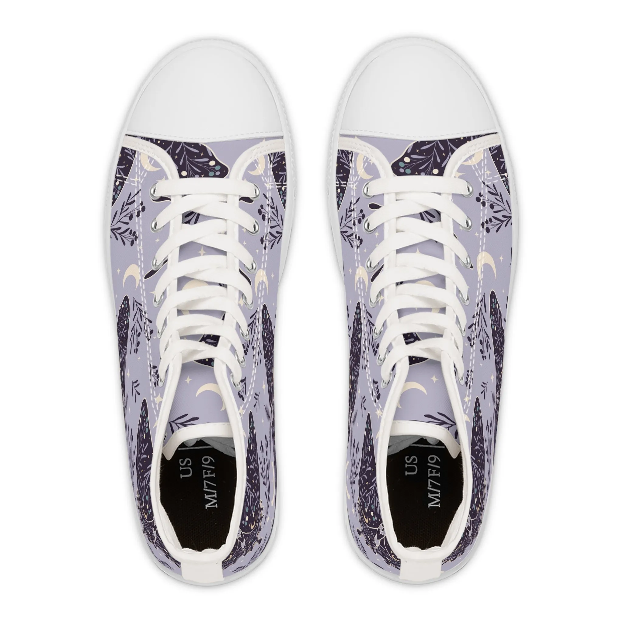 Purple Space Butterfly Women's High Top Sneakers