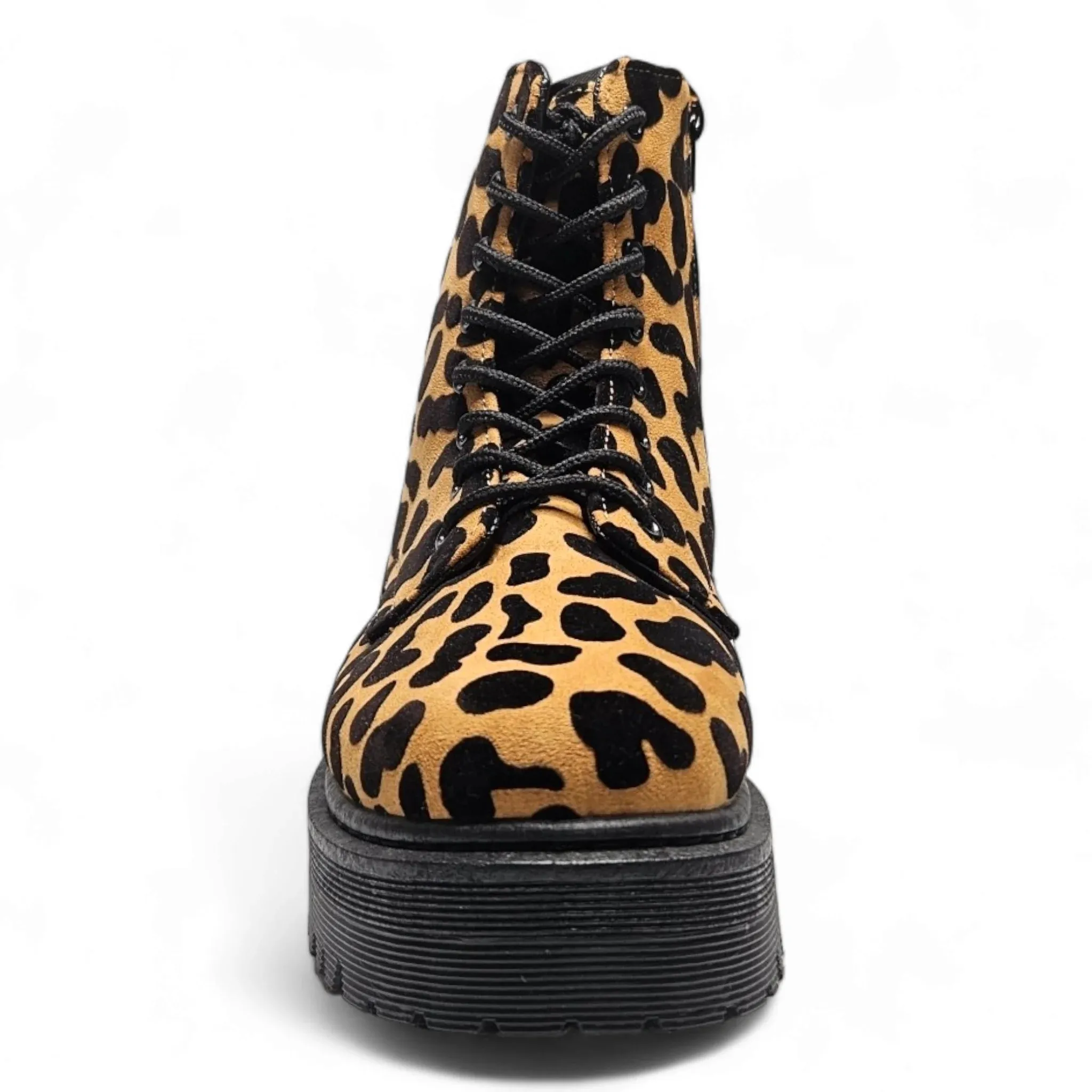 Raffi Animal Print Lace Up Combat Boot