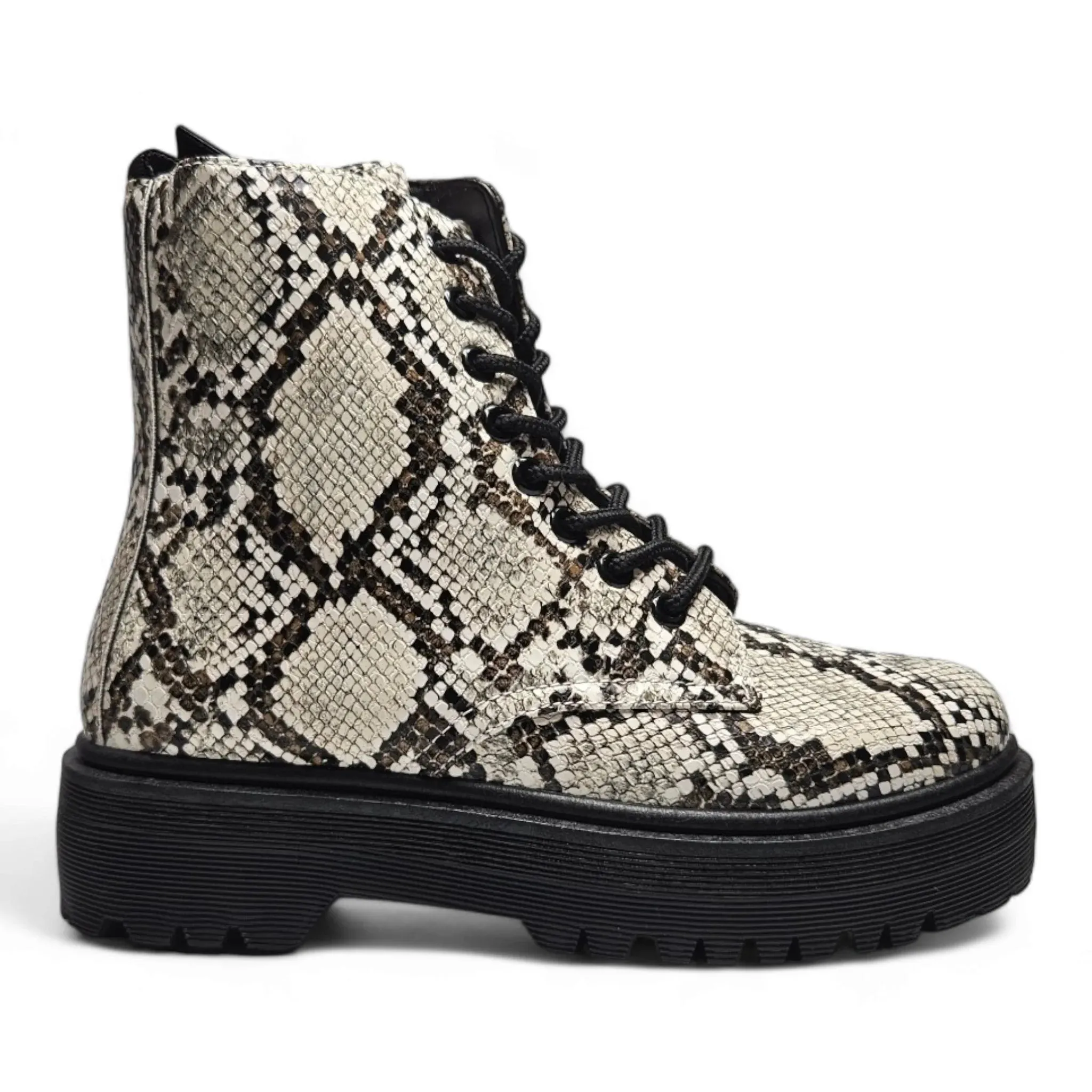 Raffi Animal Print Lace Up Combat Boot