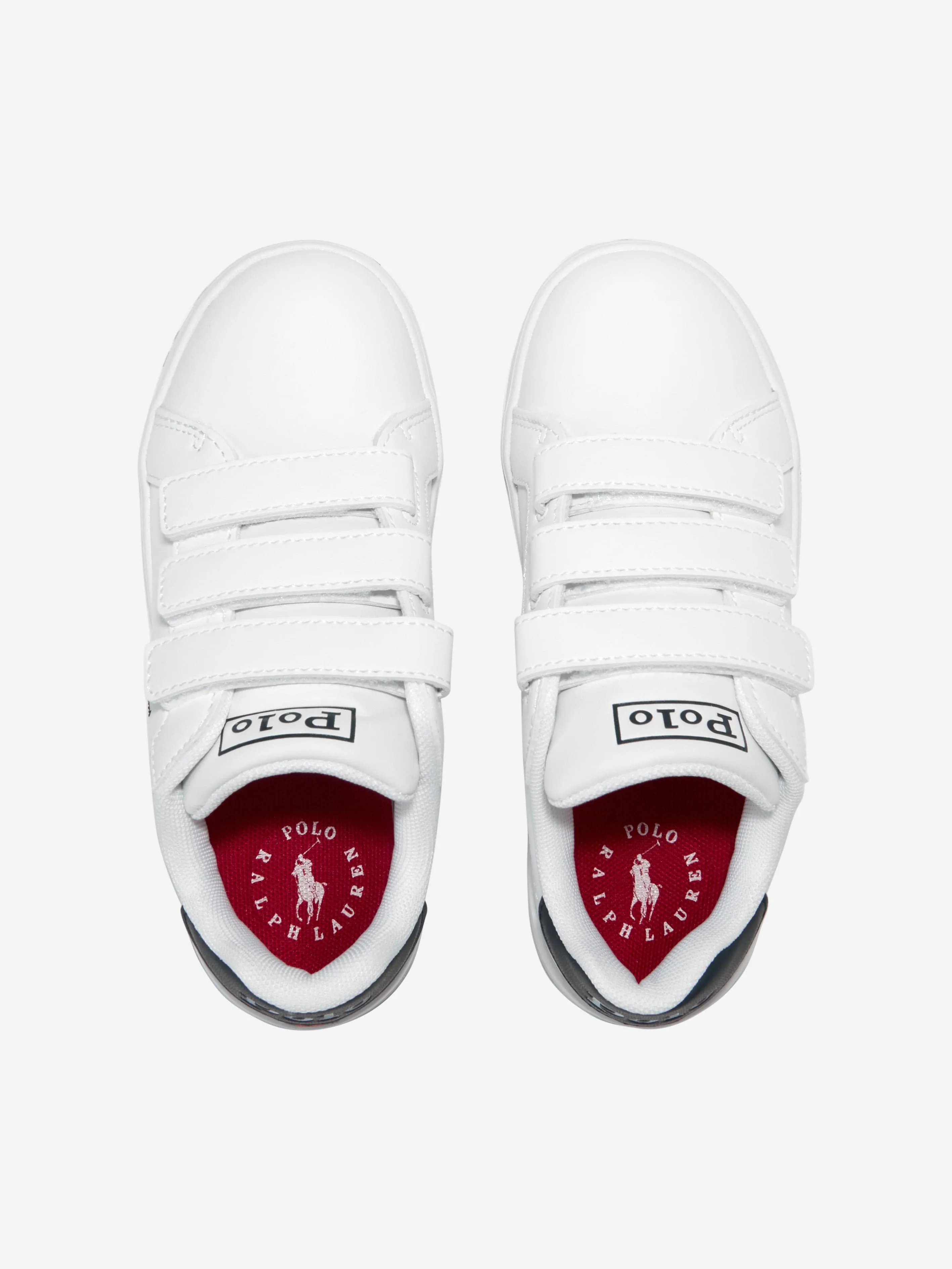 Ralph Lauren Boys Heritage Court II Velcro Trainers in White