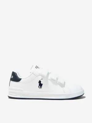 Ralph Lauren Boys Heritage Court II Velcro Trainers in White