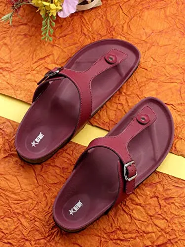 REFOAM OWRFMO-01(W) Women's Outdoor | Trendy | Stylish Maroon Synthetic Leather Casual Sandal