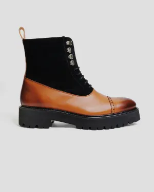 SG Logan High Top Boots  - Cognac   Black (Chunky)