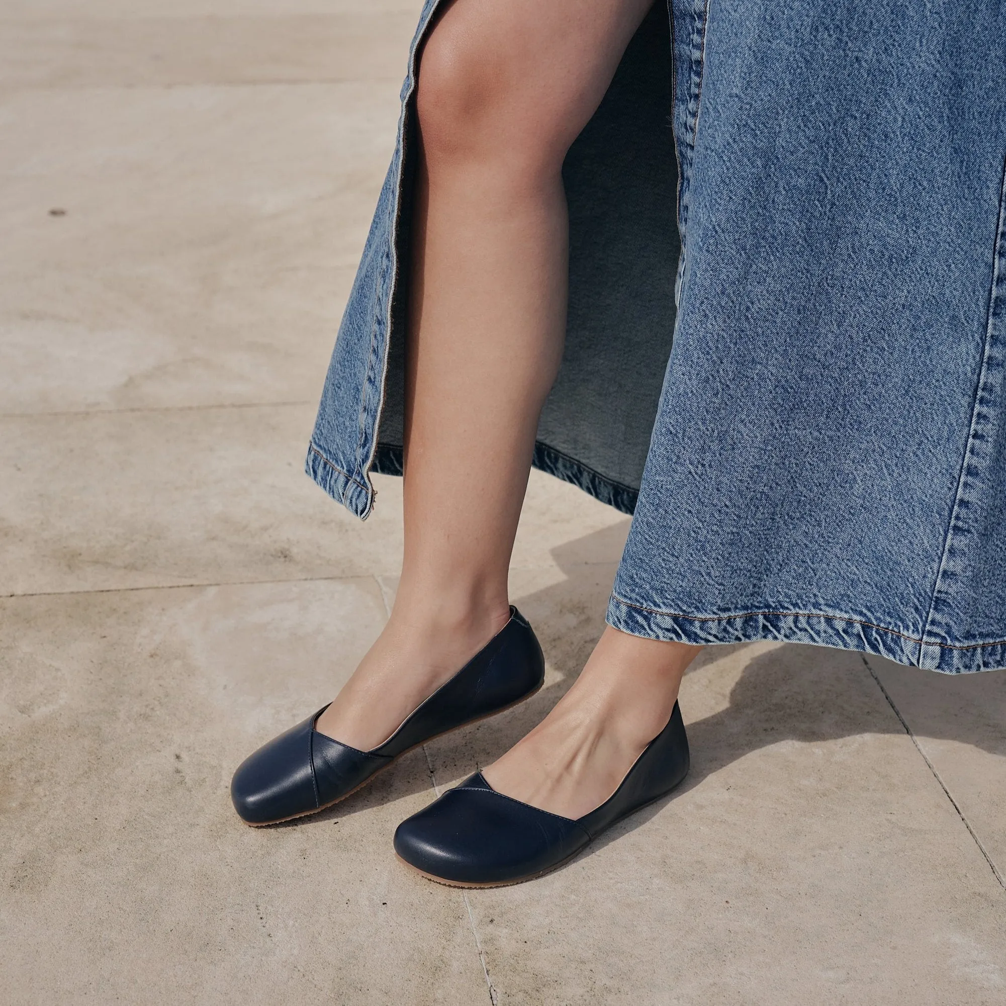 Shapen - PEONY Barefoot Ballerinas - Navy (Womens)