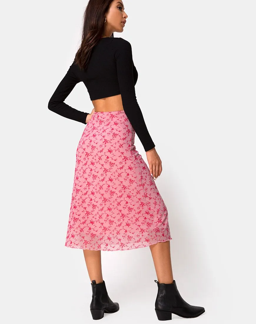 Taura Skirt in Love Bloom Pink Flock