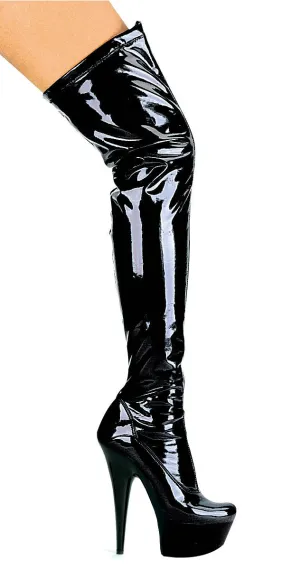 Thigh High 6 Inch Stiletto Heel Boots