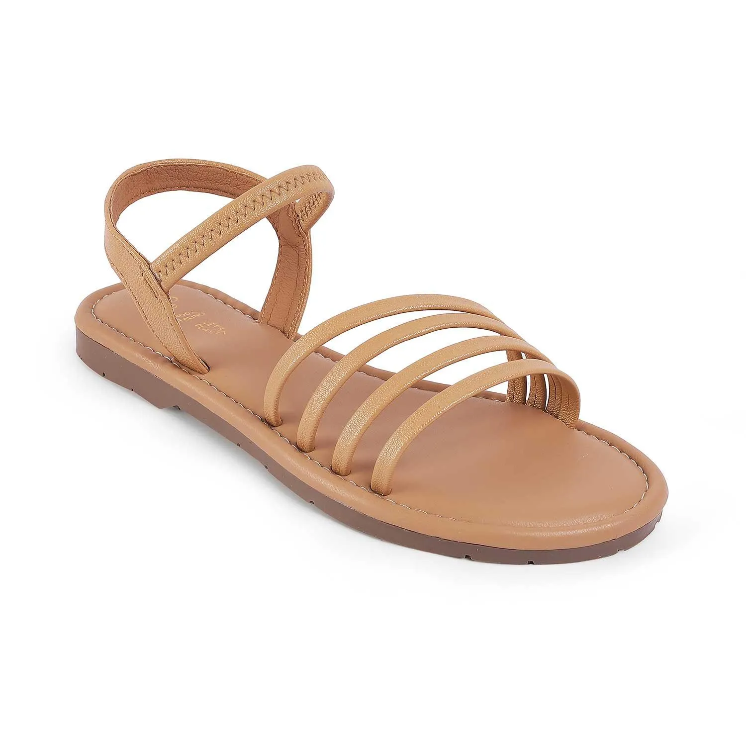 Optimized Title: Tresmode Flastrip Beige Womens Elegant Casual Flats - Comfortable and Stylish Footwear for Everyday Wear