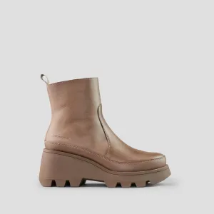 Wedge Waterproof Side Zip Boot | Almond