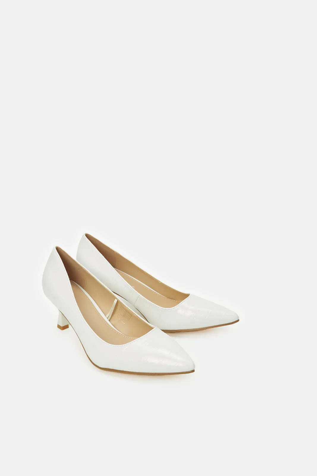 Women White Patent Court Shoes