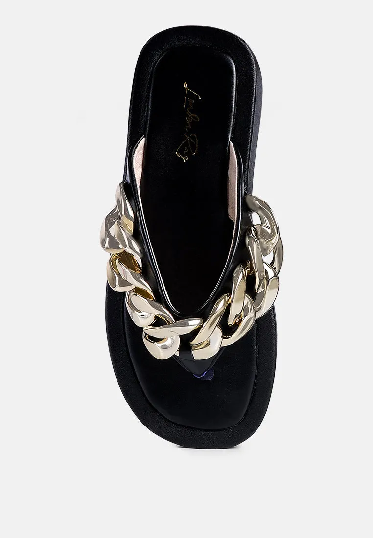 Zing Link Chain Thong Flats